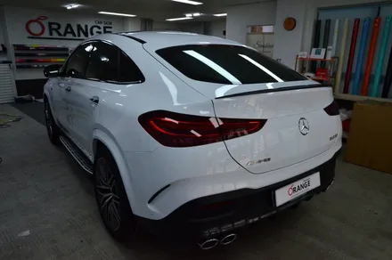 대전 카스킨 + 오렌지 카스킨 + 벤츠 + GLE 53 AMG 쿠페 + 전체랩핑, 부분 카본PPF,크롬죽이기 + TINYBOT Gloss White / 대전 유성구 원신흥동