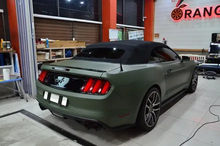 대전카스킨+ 오렌지카스킨+ 대전랩핑+ Ford Mustang GT Convertible + 머스탱 GT 컨버터블 + 3M-2080-M26 Matte Military Green / 대전 유성구 원신흥동