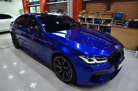 대전카스킨 + 오렌지카스킨 + 전체 랩핑 + BMW + M5 + AXfilm XXL006 (Liquid Metal Midnight Blue) / 대전 유성구 원신흥동