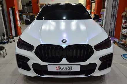대전카스킨 + 오렌지카스킨 + 전체랩핑 + BMW + X6 + AX Film AM8016 (Matte Diamond White Blue) / 대전 유성구 원신흥동