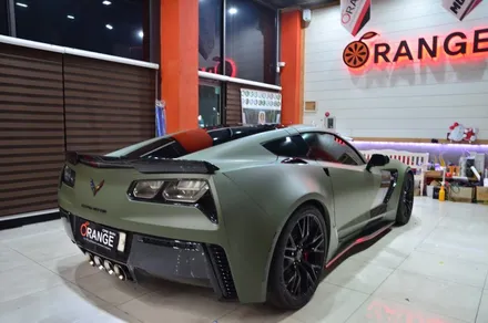 대전 카스킨+오렌지 카스킨+쉐보레 콜벳+전체랩핑+3M Matte Military Green+매트 밀리터리 그린 / 대전 유성구 원신흥동