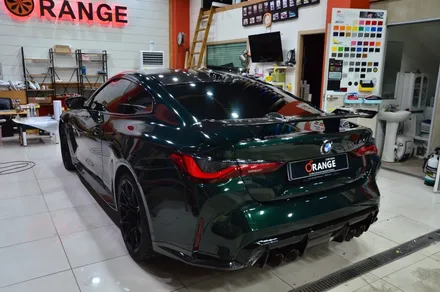 대전 카스킨 + 어렌지 카스킨 + BMW + M4 + 전체랩핑 +AX Film GOODWOOD GREEN XBMW6043 / 대전 유성구 원신흥동