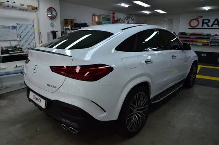 대전 카스킨 + 오렌지 카스킨 + 벤츠 + GLE 53 AMG 쿠페 + 전체랩핑, 부분 카본PPF,크롬죽이기 + TINYBOT Gloss White / 대전 유성구 원신흥동