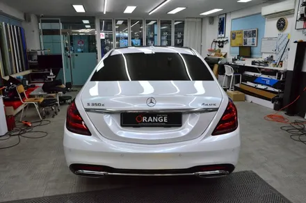 대전 오렌지 카스킨 벤츠 S350d 화이트 전체 랩핑 시공* 신차급 변신! / 대전 유성구 원신흥동