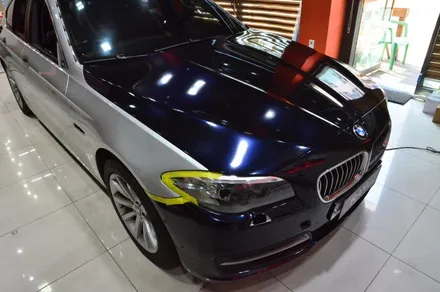 대전 카스킨+오렌지 카스킨+전체랩핑+BMW 520d x drive+gloss midnight blue+글로스 미드나잇 블루 / 대전 유성구 원신흥동