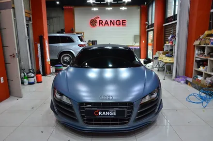 대전카스킨 + 오렌지카스킨 + 전체랩핑 + 전체PPF + AUDI + R8 GT 스파이더 + MIAMI BlLUE + 마이에미블루 + AX Film + 고광택 / 대전 유성구 원신흥동