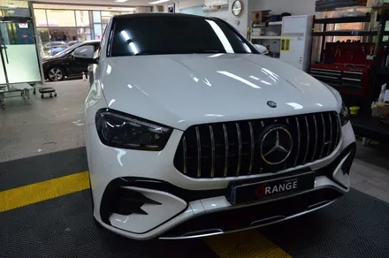대전 카스킨 + 오렌지 카스킨 + 벤츠 + GLE 53 AMG 쿠페 + 전체랩핑, 부분 카본PPF,크롬죽이기 + TINYBOT Gloss White / 대전 유성구 원신흥동