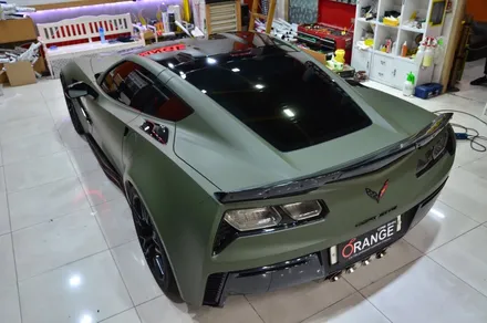 대전 카스킨+오렌지 카스킨+쉐보레 콜벳+전체랩핑+3M Matte Military Green+매트 밀리터리 그린 / 대전 유성구 원신흥동
