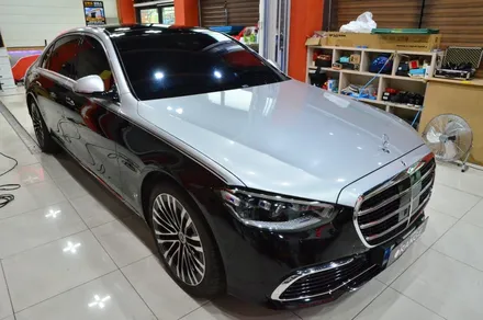 대전카스킨 + 오렌지카케어 + 오렌지카스킨 + 전체랩핑 + 벤츠S580+Mercedes-Benz S580+듀오톤+3m 1080-G120 Gloss White Aluminum / 대전 유성구 원신흥동