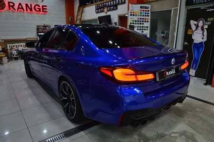 대전카스킨 + 오렌지카스킨 + 전체 랩핑 + BMW + M5 + AXfilm XXL006 (Liquid Metal Midnight Blue) / 대전 유성구 원신흥동