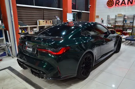대전 카스킨 + 어렌지 카스킨 + BMW + M4 + 전체랩핑 +AX Film GOODWOOD GREEN XBMW6043 / 대전 유성구 원신흥동