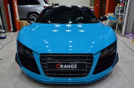 대전카스킨 + 오렌지카스킨 + 전체랩핑 + 전체PPF + AUDI + R8 GT 스파이더 + MIAMI BlLUE + 마이에미블루 + AX Film + 고광택 / 대전 유성구 원신흥동