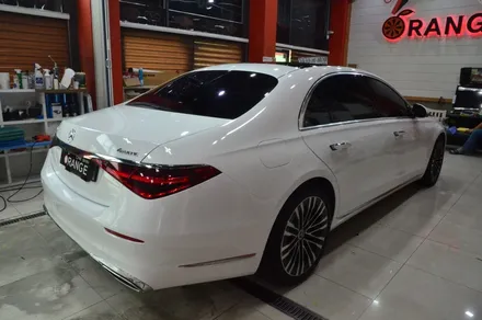 대전카스킨 + 오렌지카케어 + 오렌지카스킨 + 전체랩핑 + 벤츠S580 + Mercedes-Benz S580 +3M + Gloss White + 글로스화이트 / 대전 유성구 원신흥동