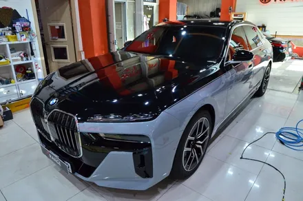 대전카스킨 + 오렌지카스킨 + 대전랩핑 + 세종랩핑 + 전체랩핑 + BMW + BMW 740i + 듀오톤 + styx - Pianm Black + 고광택 + 부분PPF / 대전 유성구 원신흥동