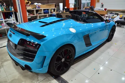 대전카스킨 + 오렌지카스킨 + 전체랩핑 + 전체PPF + AUDI + R8 GT 스파이더 + MIAMI BlLUE + 마이에미블루 + AX Film + 고광택 / 대전 유성구 원신흥동