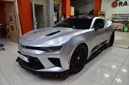 대전 카스킨 + 오렌지 카스킨 + 쉐보레 + 카마로 SS + 전체랩핑 + 에이버리 Satin Metallic Pure Silver UWF-208SM / 대전 유성구 원신흥동