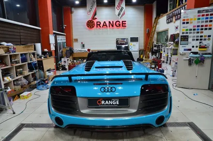 대전카스킨 + 오렌지카스킨 + 전체랩핑 + 전체PPF + AUDI + R8 GT 스파이더 + MIAMI BlLUE + 마이에미블루 + AX Film + 고광택 / 대전 유성구 원신흥동