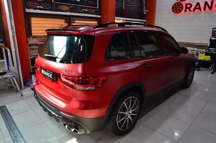 대전카스킨 + 오렌지카케어 + 오렌지카스킨 + 전체랩핑 +벤츠 +벤츠 GLB35 AMG + 3M-2080-SP273 Satin Vampire Red / 대전 유성구 원신흥동