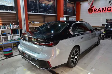 대전카스킨 + 오렌지카스킨 + 대전랩핑 + 세종랩핑 + 전체랩핑 + BMW + BMW 740i + 듀오톤 + styx - Pianm Black + 고광택 + 부분PPF / 대전 유성구 원신흥동