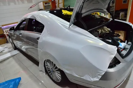 대전 카스킨+오렌지 카스킨+전체랩핑+벤츠 s350d 4matic+글로스 화이트 골드 스파클+gloss white gold sparkle / 대전 유성구 원신흥동