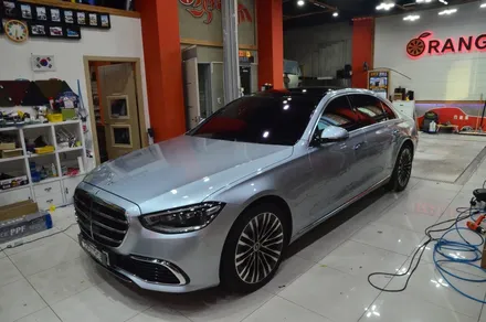 대전카스킨 + 오렌지카케어 + 오렌지카스킨 + 전체랩핑 + 벤츠S580 + Mercedes-Benz S580 +3M + Gloss White + 글로스화이트 / 대전 유성구 원신흥동
