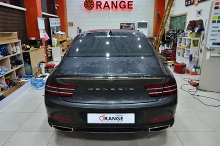 대전카스킨 + 오렌지카케어 + 오렌지카스킨 + 전체랩핑 + 전체PPF + 제네시스G80 + 3m2080 SP-10 Satin Pearl White + 사틴 펄 화이트 / 대전 유성구 원신흥동