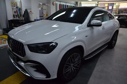대전 카스킨 + 오렌지 카스킨 + 벤츠 + GLE 53 AMG 쿠페 + 전체랩핑, 부분 카본PPF,크롬죽이기 + TINYBOT Gloss White / 대전 유성구 원신흥동