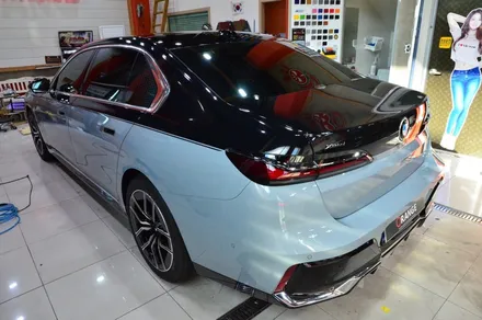 대전카스킨 + 오렌지카스킨 + 대전랩핑 + 세종랩핑 + 전체랩핑 + BMW + BMW 740i + 듀오톤 + styx - Pianm Black + 고광택 + 부분PPF / 대전 유성구 원신흥동