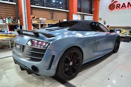 대전카스킨 + 오렌지카스킨 + 전체랩핑 + 전체PPF + AUDI + R8 GT 스파이더 + MIAMI BlLUE + 마이에미블루 + AX Film + 고광택 / 대전 유성구 원신흥동