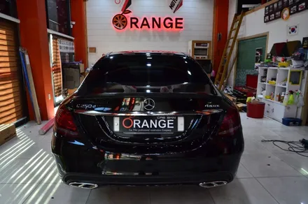 대전 카스킨+오렌지 카스킨+벤츠 C250d 4matic+Gloss Dragon Fire Red+글로스 드래곤 파이어레드+전체랩핑 / 대전 유성구 원신흥동
