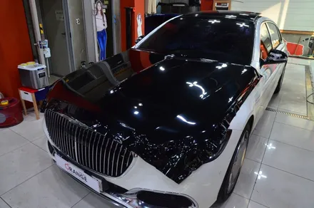 대전카스킨 + 오렌지카스킨 + 듀오톤 + Mercedes-Benz S580 + 마이바흐 + BB WRAP RF002(PET Piano Black) 피아노 블랙 / 대전 유성구 원신흥동