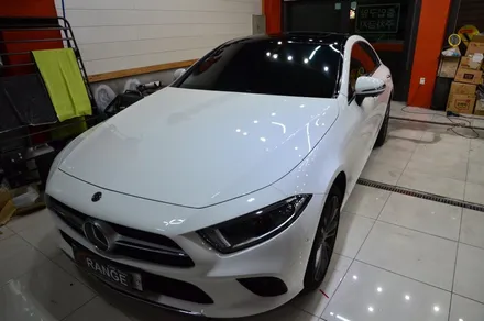 대전 카스킨+오렌지 카스킨+벤츠 CLS 400d+루프스킨+유광블랙 / 대전 유성구 원신흥동