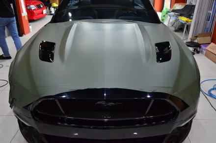 대전카스킨+ 오렌지카스킨+ 대전랩핑+ Ford Mustang GT Convertible + 머스탱 GT 컨버터블 + 3M-2080-M26 Matte Military Green / 대전 유성구 원신흥동