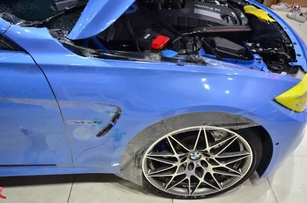 대전 카스킨+오렌지 카스킨+BMW M3+Gloss Storm Grey+재시공 전체랩핑 / 대전 유성구 원신흥동