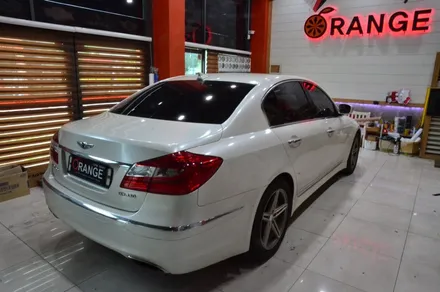 대전 카스킨+오렌지 카스킨+제네시스 BH330+Satin Pearl White+새틴 펄 화이트+전체랩핑 재시공 / 대전 유성구 원신흥동