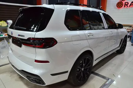 대전 카스킨 + 오렌지 카스킨 + 전체 랩핑 + BMW + X7 M50i + 에이버리 슈프림(AVERY DENNISON)사틴블랙 + Satin Black / 대전 유성구 원신흥동
