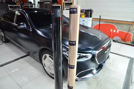 대전 카스킨 + 오렌지 카스킨 + 마이바흐 + S 580 + 전체 랩핑 및 듀오톤 랩핑 + AX Santorini Black , AX Metallic Champagne Gold / 대전 유성구 원신흥동