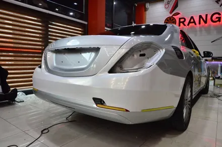 대전카스킨+오렌지 카스킨+ 전체랩핑+ BENZ S 320d 4 MATIC+Gloss White Gold Sparkle / 대전 유성구 원신흥동