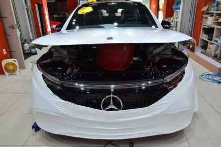 대전카스킨 + 오렌지카스킨 + 대전랩핑 + 세종랩핑 + 전체랩핑+ 전체PPF + Mercedes-Benz EQS +3M-2080-SP240 satin frozen vanilla / 대전 유성구 원신흥동