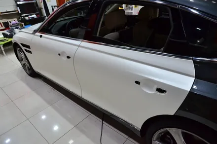대전카스킨 + 오렌지카케어 + 오렌지카스킨 + 전체랩핑 + 전체PPF + 제네시스G80 + 3m2080 SP-10 Satin Pearl White + 사틴 펄 화이트 / 대전 유성구 원신흥동