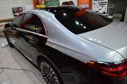 대전카스킨 + 오렌지카케어 + 오렌지카스킨 + 전체랩핑 + 벤츠S580+Mercedes-Benz S580+듀오톤+3m 1080-G120 Gloss White Aluminum / 대전 유성구 원신흥동