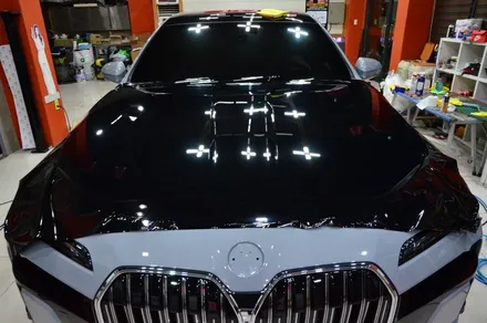 대전카스킨 + 오렌지카스킨 + 대전랩핑 + 세종랩핑 + 전체랩핑 + BMW + BMW 740i + 듀오톤 + styx - Pianm Black + 고광택 + 부분PPF / 대전 유성구 원신흥동