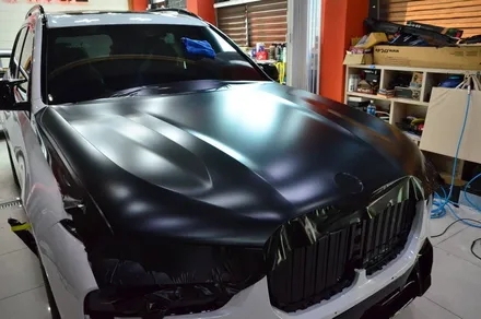 대전 카스킨 + 오렌지 카스킨 + 전체 랩핑 + BMW + X7 M50i + 에이버리 슈프림(AVERY DENNISON)사틴블랙 + Satin Black / 대전 유성구 원신흥동