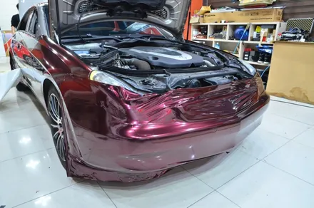 대전 카스킨 + 오렌지 카스킨 + 전체 랩핑 + Mercedes-Benz CLS550 + 벤츠 + CLS550 + 3M 2080 GP99 Gloss Black Rose / 대전 유성구 원신흥동