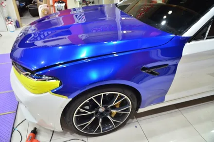 대전카스킨 + 오렌지카스킨 + 전체 랩핑 + BMW + M5 + AXfilm XXL006 (Liquid Metal Midnight Blue) / 대전 유성구 원신흥동