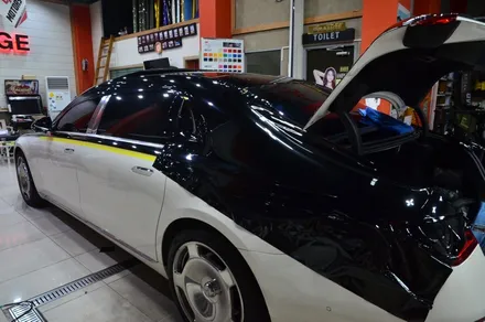 대전카스킨 + 오렌지카스킨 + 듀오톤 + Mercedes-Benz S580 + 마이바흐 + BB WRAP RF002(PET Piano Black) 피아노 블랙 / 대전 유성구 원신흥동
