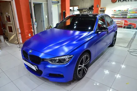대전 카스킨 + 오렌지 카스킨 + BMW + 320d + 전체랩핑 + TECKWRAP Velvet Blue VCH402-S / 대전 유성구 원신흥동