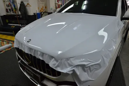 대전 카스킨 + 오렌지 카스킨 + 벤츠 + GLE 53 AMG 쿠페 + 전체랩핑, 부분 카본PPF,크롬죽이기 + TINYBOT Gloss White / 대전 유성구 원신흥동