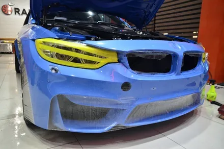 대전 카스킨+오렌지 카스킨+BMW M3+Gloss Storm Grey+재시공 전체랩핑 / 대전 유성구 원신흥동