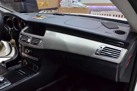 대전 카스킨+오렌지 카스킨+벤츠 CLS 350+실내랩핑+사틴 화이트 알루미늄+Satin White Aluminum / 대전 유성구 원신흥동